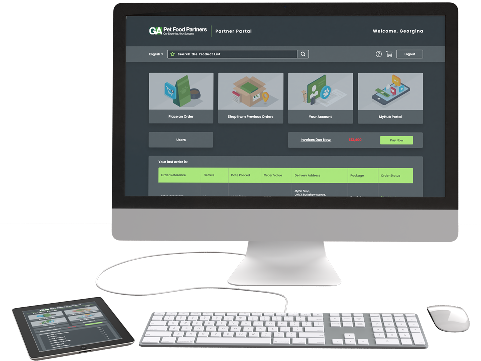 Vi har många ytterligare förmåner tillgängliga för dig när du går med GA Pet Food Partners, inklusive en enkel onlinebeställningsportal och MyBox Delivery tjänsten.